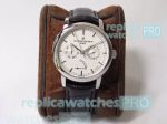 Vacheron Constantin Overseas Replica Watch-White Dial Black Leather Strap
